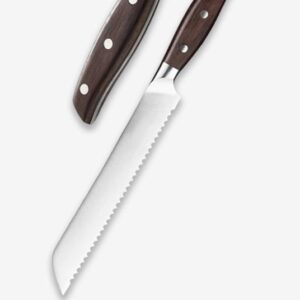 Bias Cut Series 8 Inch German Steel Bread Knife Having